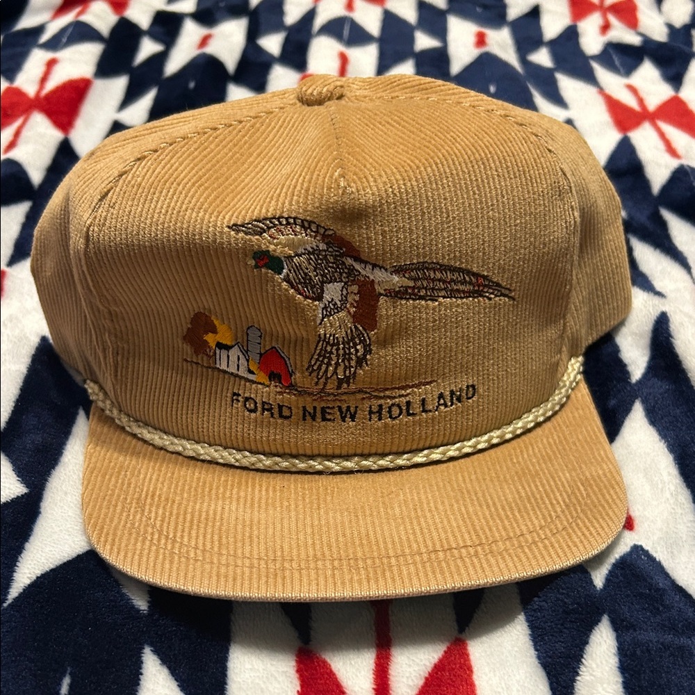 VTG Ford New Holland Tan Corduroy Cap